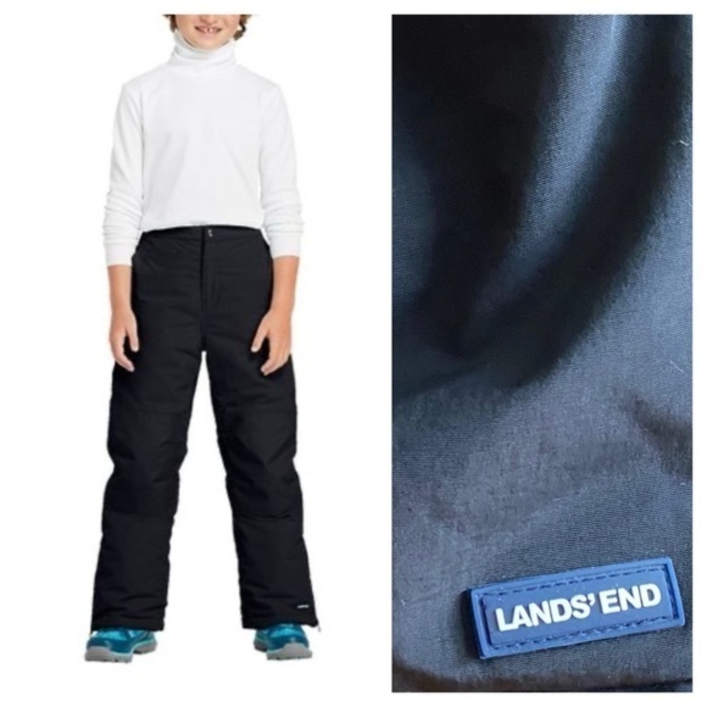 Lands’ End Black Slim Squall Waterproof Insulated Iron Knee Winter Snow Pants